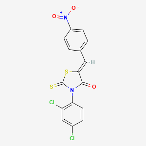 molecular formula C16H8Cl2N2O3S2 B4968788 3-(2,4-dichlorophenyl)-5-(4-nitrobenzylidene)-2-thioxo-1,3-thiazolidin-4-one 