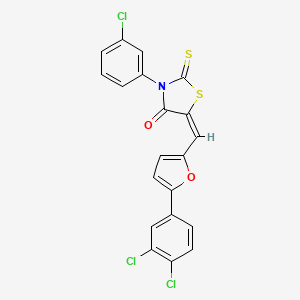 3-(3-chlorophenyl)-5-{[5-(3,4-dichlorophenyl)-2-furyl]methylene}-2-thioxo-1,3-thiazolidin-4-one