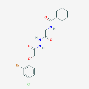 N-(2-{2-[(2-bromo-4-chlorophenoxy)acetyl]hydrazino}-2-oxoethyl)cyclohexanecarboxamide