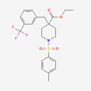 molecular formula C23H26F3NO4S B4968820 ethyl 1-[(4-methylphenyl)sulfonyl]-4-[3-(trifluoromethyl)benzyl]-4-piperidinecarboxylate 