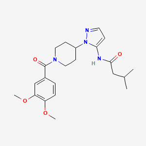 molecular formula C22H30N4O4 B4968828 N-{1-[1-(3,4-dimethoxybenzoyl)-4-piperidinyl]-1H-pyrazol-5-yl}-3-methylbutanamide 