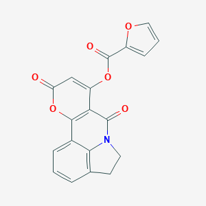 molecular formula C19H11NO6 B496886 7,10-dioxo-4,5-dihydro-7H,10H-pyrano[3,2-c]pyrrolo[3,2,1-ij]quinolin-8-yl 2-furoate 