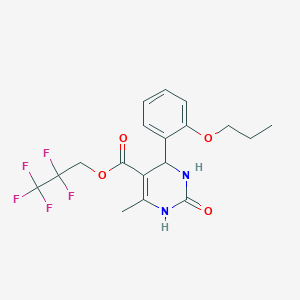 2,2,3,3,3-pentafluoropropyl 6-methyl-2-oxo-4-(2-propoxyphenyl)-1,2,3,4-tetrahydro-5-pyrimidinecarboxylate