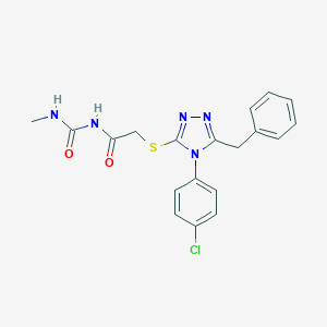 molecular formula C19H18ClN5O2S B496892 N-({[5-benzyl-4-(4-chlorophenyl)-4H-1,2,4-triazol-3-yl]sulfanyl}acetyl)-N'-methylurea 