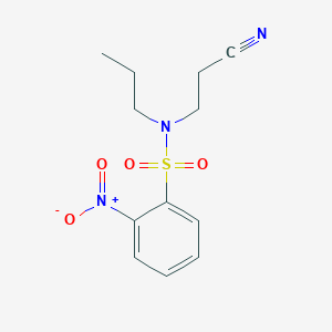 molecular formula C12H15N3O4S B4968937 N-(2-cyanoethyl)-2-nitro-N-propylbenzenesulfonamide 