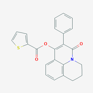 molecular formula C23H17NO3S B496895 5-oxo-6-phenyl-2,3-dihydro-1H,5H-pyrido[3,2,1-ij]quinolin-7-yl 2-thiophenecarboxylate 