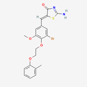molecular formula C20H19BrN2O4S B4968951 5-{3-bromo-5-methoxy-4-[2-(2-methylphenoxy)ethoxy]benzylidene}-2-imino-1,3-thiazolidin-4-one 