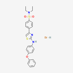 molecular formula C25H26BrN3O3S2 B4968963 N,N-diethyl-4-{2-[(4-phenoxyphenyl)amino]-1,3-thiazol-4-yl}benzenesulfonamide hydrobromide 