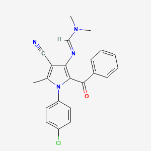 molecular formula C22H19ClN4O B4968967 N'-[2-benzoyl-1-(4-chlorophenyl)-4-cyano-5-methyl-1H-pyrrol-3-yl]-N,N-dimethylimidoformamide 
