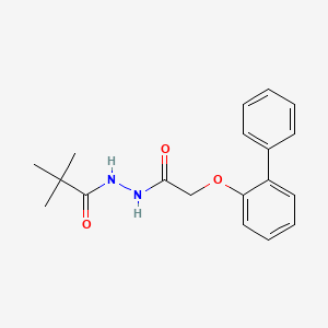 molecular formula C19H22N2O3 B4968972 N'-[(2-biphenylyloxy)acetyl]-2,2-dimethylpropanohydrazide 