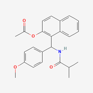 molecular formula C24H25NO4 B4968981 1-[(isobutyrylamino)(4-methoxyphenyl)methyl]-2-naphthyl acetate 
