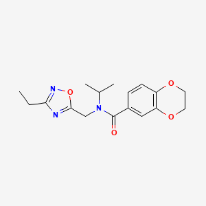 molecular formula C17H21N3O4 B4968988 N-[(3-ethyl-1,2,4-oxadiazol-5-yl)methyl]-N-isopropyl-2,3-dihydro-1,4-benzodioxine-6-carboxamide 