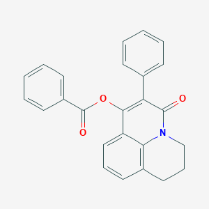 molecular formula C25H19NO3 B496899 5-oxo-6-phenyl-2,3-dihydro-1H,5H-pyrido[3,2,1-ij]quinolin-7-yl benzoate 