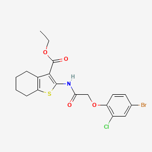 molecular formula C19H19BrClNO4S B4968990 ethyl 2-{[(4-bromo-2-chlorophenoxy)acetyl]amino}-4,5,6,7-tetrahydro-1-benzothiophene-3-carboxylate 