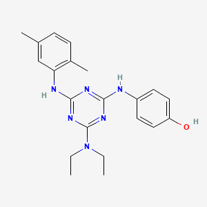 molecular formula C21H26N6O B4969012 4-({4-(diethylamino)-6-[(2,5-dimethylphenyl)amino]-1,3,5-triazin-2-yl}amino)phenol 