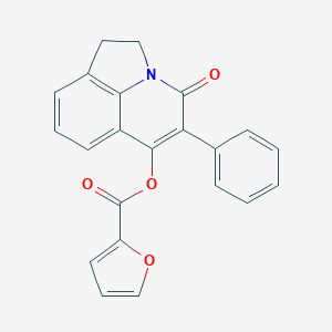 molecular formula C22H15NO4 B496902 4-oxo-5-phenyl-1,2-dihydro-4H-pyrrolo[3,2,1-ij]quinolin-6-yl 2-furoate 