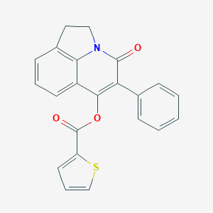 molecular formula C22H15NO3S B496903 4-oxo-5-phenyl-1,2-dihydro-4H-pyrrolo[3,2,1-ij]quinolin-6-yl 2-thiophenecarboxylate 