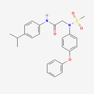 molecular formula C24H26N2O4S B4969049 N~1~-(4-isopropylphenyl)-N~2~-(methylsulfonyl)-N~2~-(4-phenoxyphenyl)glycinamide 