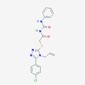 molecular formula C20H18ClN5O2S B496906 N-({[4-allyl-5-(4-chlorophenyl)-4H-1,2,4-triazol-3-yl]sulfanyl}acetyl)-N'-phenylurea 