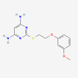 molecular formula C13H16N4O2S B4969065 2-{[2-(3-methoxyphenoxy)ethyl]thio}-4,6-pyrimidinediamine 