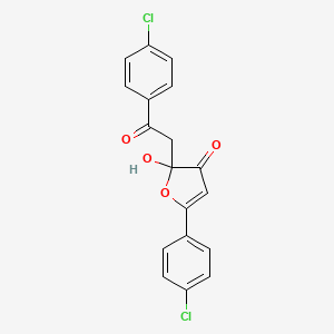 molecular formula C18H12Cl2O4 B4969079 5-(4-chlorophenyl)-2-[2-(4-chlorophenyl)-2-oxoethyl]-2-hydroxy-3(2H)-furanone CAS No. 5238-43-7