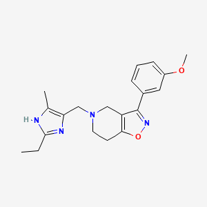 molecular formula C20H24N4O2 B4969084 5-[(2-ethyl-4-methyl-1H-imidazol-5-yl)methyl]-3-(3-methoxyphenyl)-4,5,6,7-tetrahydroisoxazolo[4,5-c]pyridine 