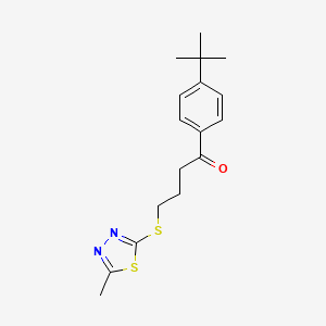 molecular formula C17H22N2OS2 B4969107 1-(4-tert-butylphenyl)-4-[(5-methyl-1,3,4-thiadiazol-2-yl)thio]-1-butanone 