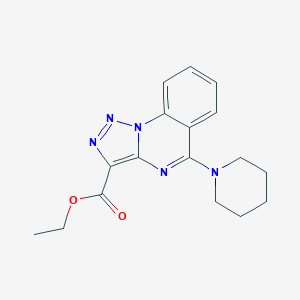 molecular formula C17H19N5O2 B496912 Ethyl 5-piperidino[1,2,3]triazolo[1,5-a]quinazoline-3-carboxylate 