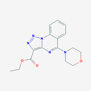 molecular formula C16H17N5O3 B496914 Ethyl 5-morpholino[1,2,3]triazolo[1,5-a]quinazoline-3-carboxylate 