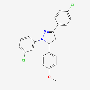 2-(3-Chlorophenyl)-5-(4-chlorophenyl)-3-(4-methoxyphenyl)-3,4-dihydropyrazole