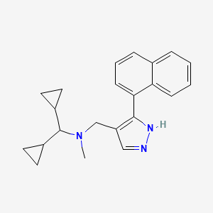 molecular formula C22H25N3 B4969172 (dicyclopropylmethyl)methyl{[3-(1-naphthyl)-1H-pyrazol-4-yl]methyl}amine 