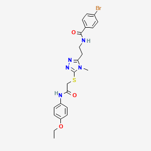 molecular formula C22H24BrN5O3S B4969180 4-bromo-N-{2-[5-({2-[(4-ethoxyphenyl)amino]-2-oxoethyl}thio)-4-methyl-4H-1,2,4-triazol-3-yl]ethyl}benzamide 