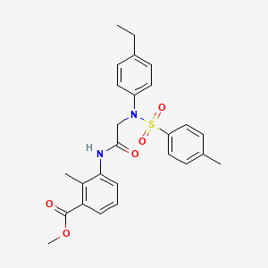 molecular formula C26H28N2O5S B4969183 methyl 3-({N-(4-ethylphenyl)-N-[(4-methylphenyl)sulfonyl]glycyl}amino)-2-methylbenzoate 