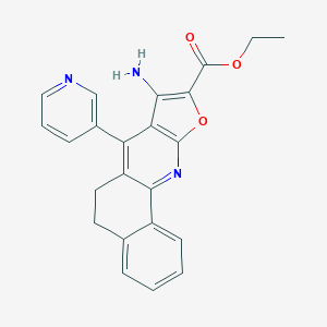 molecular formula C23H19N3O3 B496920 Ethyl 8-amino-7-(3-pyridinyl)-5,6-dihydrobenzo[h]furo[2,3-b]quinoline-9-carboxylate 