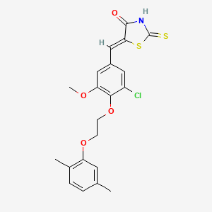 molecular formula C21H20ClNO4S2 B4969216 5-{3-chloro-4-[2-(2,5-dimethylphenoxy)ethoxy]-5-methoxybenzylidene}-2-thioxo-1,3-thiazolidin-4-one 