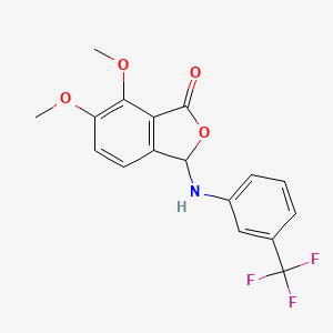 molecular formula C17H14F3NO4 B4969236 6,7-dimethoxy-3-{[3-(trifluoromethyl)phenyl]amino}-2-benzofuran-1(3H)-one 