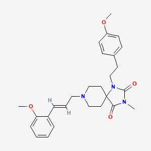 molecular formula C27H33N3O4 B4969240 1-[2-(4-methoxyphenyl)ethyl]-8-[(2E)-3-(2-methoxyphenyl)-2-propen-1-yl]-3-methyl-1,3,8-triazaspiro[4.5]decane-2,4-dione 