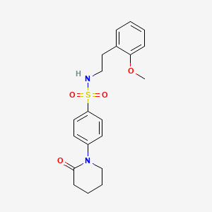 molecular formula C20H24N2O4S B4969247 N-[2-(2-methoxyphenyl)ethyl]-4-(2-oxo-1-piperidinyl)benzenesulfonamide 