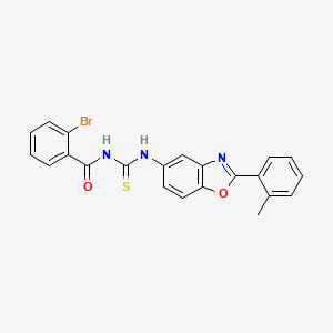 molecular formula C22H16BrN3O2S B4969254 2-bromo-N-({[2-(2-methylphenyl)-1,3-benzoxazol-5-yl]amino}carbonothioyl)benzamide 