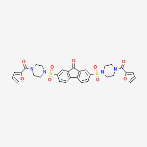 2,7-bis{[4-(2-furoyl)-1-piperazinyl]sulfonyl}-9H-fluoren-9-one