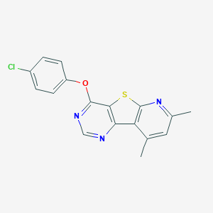 molecular formula C17H12ClN3OS B496929 4-Chlorophenyl 7,9-dimethylpyrido[3',2':4,5]thieno[3,2-d]pyrimidin-4-yl ether 