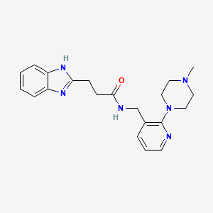 molecular formula C21H26N6O B4969297 3-(1H-benzimidazol-2-yl)-N-{[2-(4-methyl-1-piperazinyl)-3-pyridinyl]methyl}propanamide 