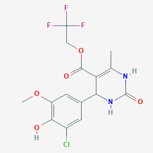 molecular formula C15H14ClF3N2O5 B4969305 2,2,2-trifluoroethyl 4-(3-chloro-4-hydroxy-5-methoxyphenyl)-6-methyl-2-oxo-1,2,3,4-tetrahydro-5-pyrimidinecarboxylate 
