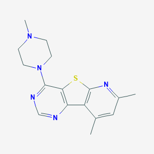 molecular formula C16H19N5S B496931 7,9-Dimethyl-4-(4-methylpiperazino)pyrido[3',2':4,5]thieno[3,2-d]pyrimidine 