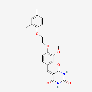 molecular formula C22H22N2O6 B4969311 5-{4-[2-(2,4-dimethylphenoxy)ethoxy]-3-methoxybenzylidene}-2,4,6(1H,3H,5H)-pyrimidinetrione 