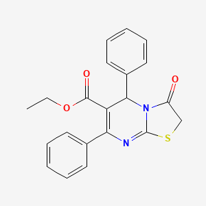molecular formula C21H18N2O3S B4969332 ethyl 3-oxo-5,7-diphenyl-2,3-dihydro-5H-[1,3]thiazolo[3,2-a]pyrimidine-6-carboxylate 