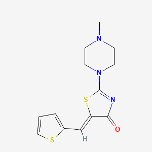 molecular formula C13H15N3OS2 B4969357 2-(4-methyl-1-piperazinyl)-5-(2-thienylmethylene)-1,3-thiazol-4(5H)-one 