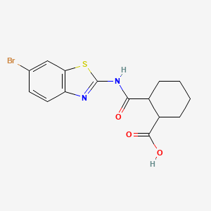 molecular formula C15H15BrN2O3S B4969358 2-{[(6-bromo-1,3-benzothiazol-2-yl)amino]carbonyl}cyclohexanecarboxylic acid 