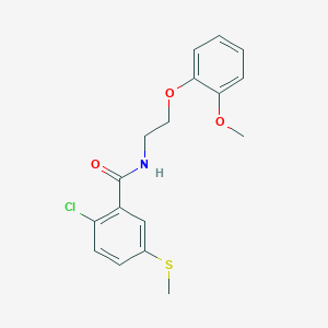 molecular formula C17H18ClNO3S B4969372 2-chloro-N-[2-(2-methoxyphenoxy)ethyl]-5-(methylthio)benzamide 