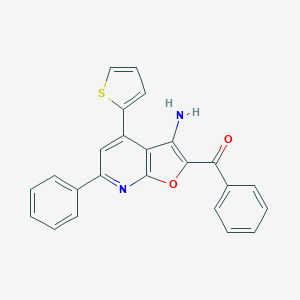 molecular formula C24H16N2O2S B496939 [3-Amino-6-phenyl-4-(2-thienyl)furo[2,3-b]pyridin-2-yl](phenyl)methanone 